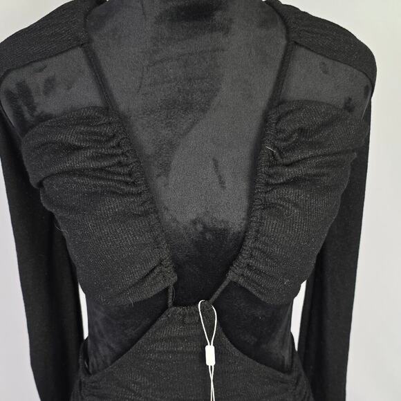 Miss Lola Women's Club Dress Black Long Sleeve Cut Out Dress Medium NWT - Picture 3 of 10
